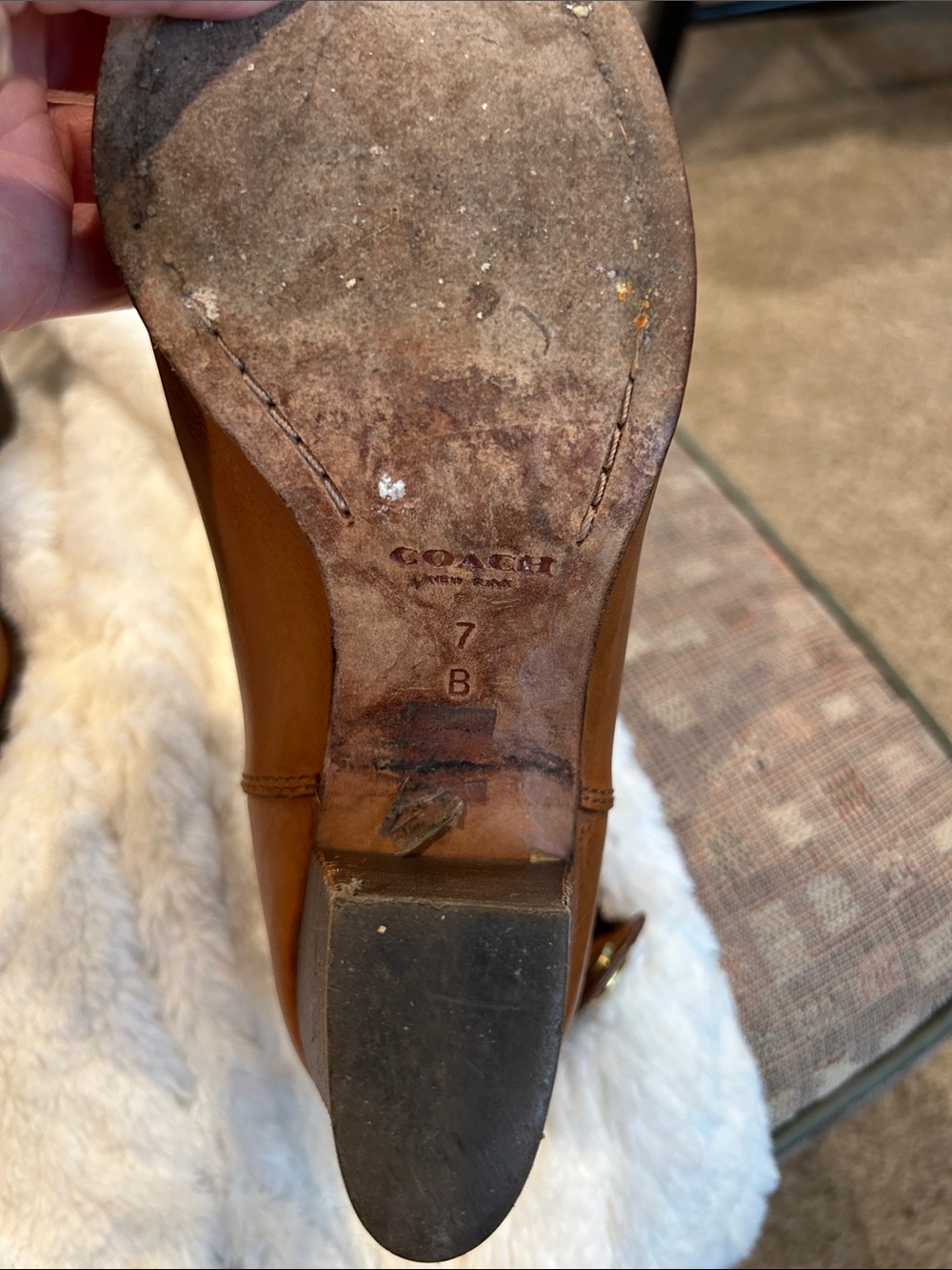 Coach Waldorf Calf Leather Boots with Gold toe and snap details. SZ 7. Luxury. - Picture 9 of 14
